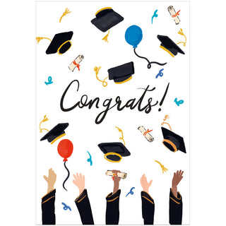 Congrats And Hats Graduation Greeting Card - 1 card with envelope
