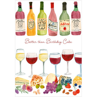 Wine Pairings Birthday Greeting Card - 1 card with envelope