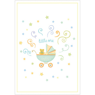 Little One Baby Carriage Baby Greeting Card - 1 card with envelope