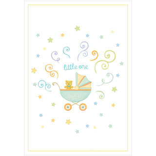 Little One Baby Carriage Baby Greeting Card - 1 card with envelope