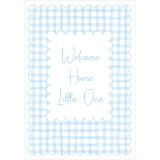 Mini Gingham Blue Baby Greeting Card - 1 card with envelope
