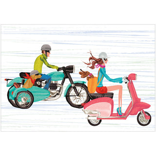 Couples Ride Blank Greeting Card - 1 Card With Envelope