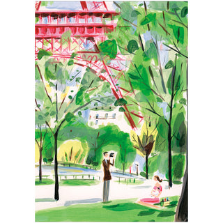Eiffel Tower Blank Greeting Card - 1 Card With Envelope