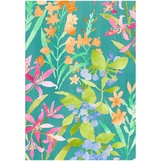 Watercolor Floral Blank Greeting Card - 1 Card With Envelope