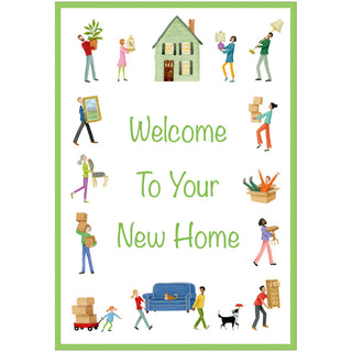Moving People Blank Greeting Card - 1 Card With Envelope