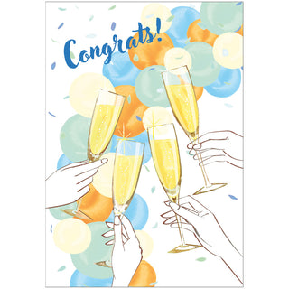 Congrats Toast Blank Greeting Card - 1 Card With Envelope