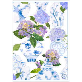 Porcelain and Hydrangeas Blank Greeting Card - 1 Card With Envelope