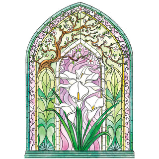 Stained Glass Sympathy Die Cut Greeting Card - 1 card with envelope