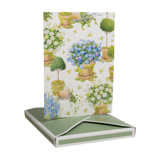 Potted Hydrangeas Assorted Boxed Note Cards - includes 8 notes & envelopes