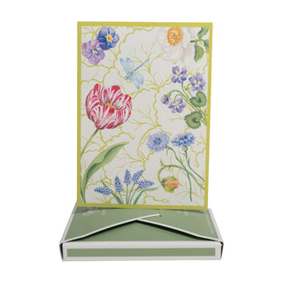 Floral Majolica Assorted Boxed Note Cards - includes 8 notes & envelopes