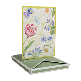 Floral Majolica Assorted Boxed Note Cards - includes 8 notes & envelopes