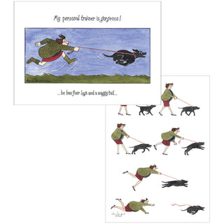 Who's Walking Who? Assorted Boxed Note Cards - includes 8 notes & envelopes