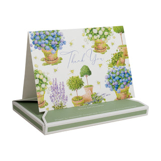 Potted Hydrangeas Thank You Notes - 8 Note Cards & 8 Envelopes