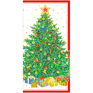 Christmas Tree Foil Money Card - Package of 4 cards with envelopes