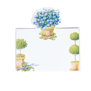 Potted Hydrangeas Place Card 8 In Die-Cut