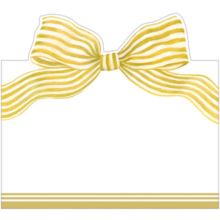 Gold Striped Bow Foil Place Cards - includes 8 Place Cards