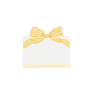 Gold Striped Bow Foil Place Cards - includes 8 Place Cards