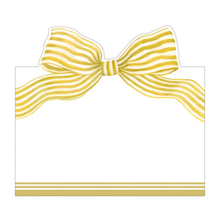 Gold Striped Bow Foil Place Cards - includes 8 Place Cards