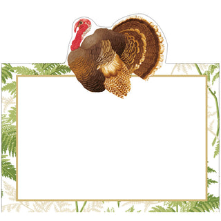 Turkey Among Ferns Foil Place Cards - includes 8 Cards