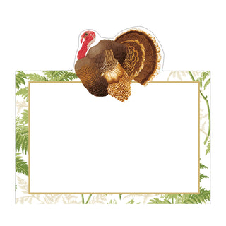 Turkey Among Ferns Foil Place Cards - includes 8 Cards