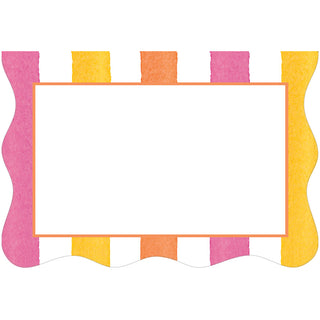 Cafe Stripe Scallop Warm Die Cut Place Card - 8 per package
