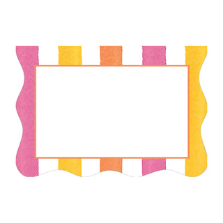 Cafe Stripe Scallop Warm Die Cut Place Card - 8 per package