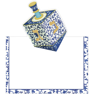 Patterned Dreidels Place Card - 8 In