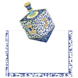 Patterned Dreidels Place Card - 8 In