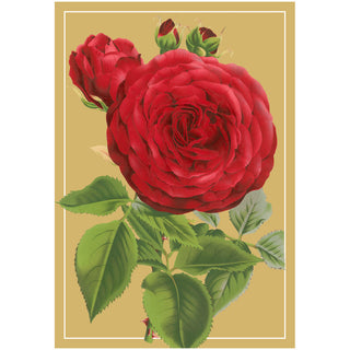 Red Rose Foil Blank Greeting Card - 1 card with envelope