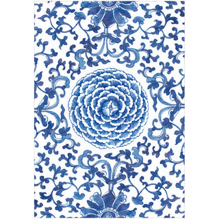 Blue And White Blank Greeting Card - 1 card with envelope