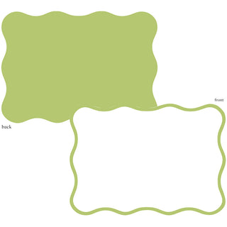 Scallop Border Moss Green Die Cut Correspondence Cards - includes 12 cards & envelopes