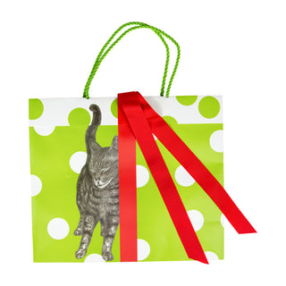 Curious Christmas Cats Gift Bag Lg 11 3/4 X 4 3/4 X 10