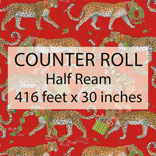 Christmas Leopards Red Ream Wrap 30 Inches X 416 Feet