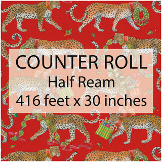 Christmas Leopards Red Ream Wrap 30 Inches X 416 Feet