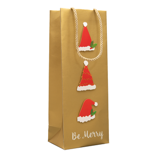 Be Merry Gold Gift Bags - includes 1 Gift Bags