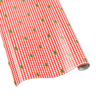 Christmas Tree Gingham Roll Wrap 30 Inch X 8Ft-2 Inch Core