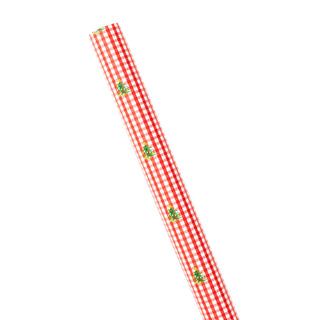 Christmas Tree Gingham Roll Wrap 30 Inch X 8Ft-2 Inch Core