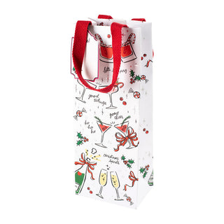 Let's Be Merry Bottle Bag 5 X 3 1/2 X 13