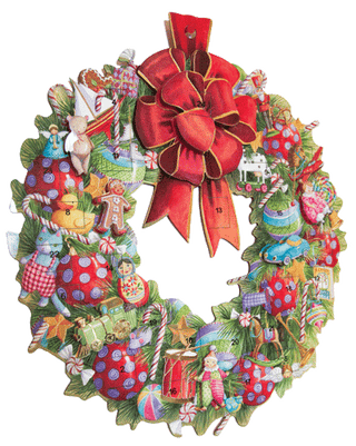 Wreath Cmas Advents 3-D/Die-Cut/Stand(App)