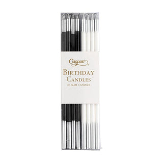 Birthday Slims-Mixed Black & White Candle Birthday Slims 16-In