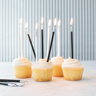 Birthday Slims-Mixed Black & White Candle Birthday Slims 16-In