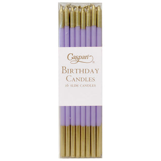 Birthday Slims-Lavender/Gold Candle Birthday Slims 16-In