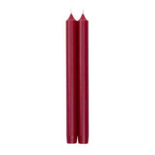 Cranberry 12" Crown Candles, 1 pair