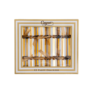 Gold/White Stripe 7-Inch Mini Party Crackers - box of 12