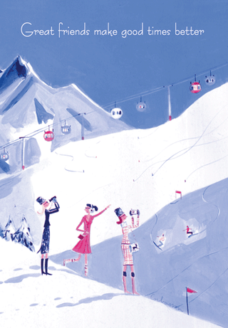 Apres Ski Friendship Greeting Card - 1 card with envelope