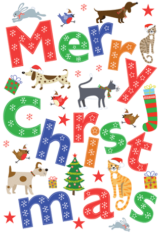 Merry Christmas Pets Cmas Specialty Cards 6 In