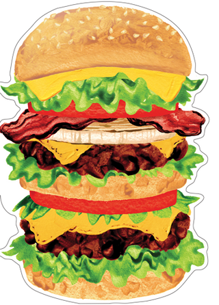 Giant Burger Birthday Die Cut Greeting Card - 1 card with envelope