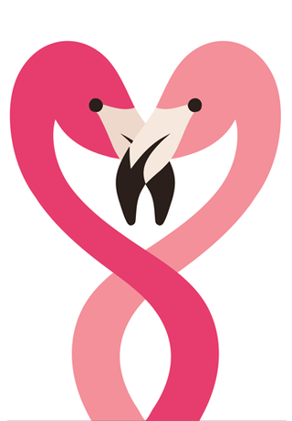 Flamingo Lovers Valentine Greeting Card - 1 card with envelope