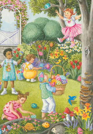 Easter Egg Hunt Easter Greeting Card - 1 card with envelope