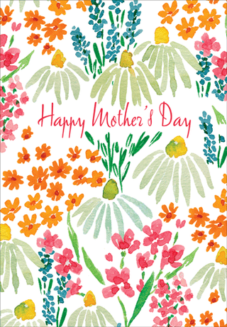 Daisy Floral Mother's Day Greeting Card - 1 card with envelope